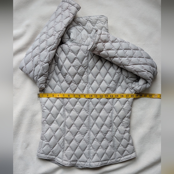 Michael Kors Puffer Jacket Women's Quilted Grey Fold Over Collar Size M - Picture 10 of 15